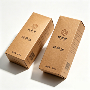 Caja de Papel Kraft para Envasado de Esencia Solar con Bronceado, Caja de Papel Plateado Especial con Relieve para Cosméticos - Product Image 2