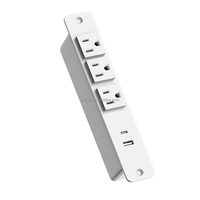 Eingebaute Desktop-Steckdosenleiste mit 3 AC-Steckdosen USB-A USB-C Anschlüsse Flächenbündige Schreibtisch-Steckdose für Büromöbel