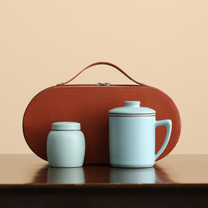Taza de Cerámica con Tapa Resistente al Calor, Estilo Chino Tradicional, Regalo Empresarial, Uso en Oficina, Recuerdo para Personas Mayores, Reunión Anual - Product Image 3