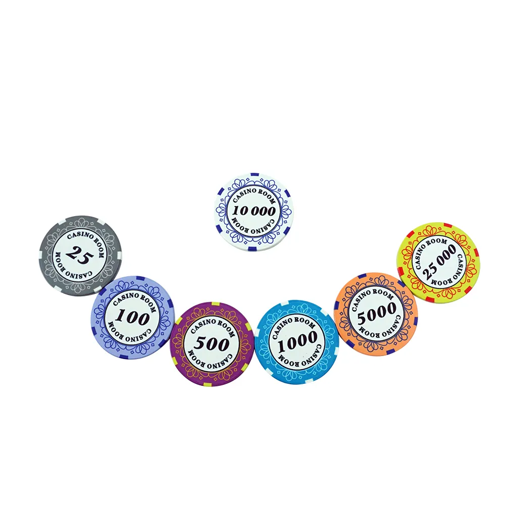 Elk Ontwerp Kan Doen Professionele Casino Poker Chips Keramische Bloem Met Waarde Van Poker Chip Set Groothandel Gokken Chips