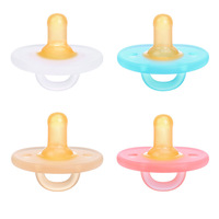 Chupeta de bebê, chupeta de silicone líquida de duas cores com cabeça redonda, dia e noite, com mordedor, música, molar, produto comestível