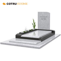 Tuile de granit gris-blanc personnalisée, pierre naturelle, design moderne, pour monument, parc, inscription, tombe, pierre tombale