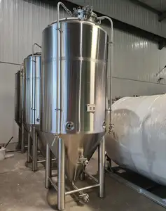 Cuve de fermentation conique en acier inoxydable de 2000L (20HL) pour bière, refroidie au glycol, contrôlée par PLC, avec trappe de remplissage par pompe pour alcool - Product Image 2