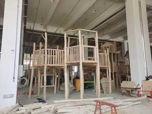 Ensemble d'équipement <span class=keywords><strong>de</strong></span> jeux pour enfants en plein air Maternelle Montessori en bois Aire <span class=keywords><strong>de</strong></span> jeux naturellement adaptée aux enfants avec escaliers <span class=keywords><strong>et</strong></span> toboggan - Product Image 5