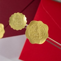 Enveloppe en papier doré et argenté, emballage cadeau, autocollants adhésifs, sceau de cire vintage européen fait main FKT002 Yiwu Zhejiang