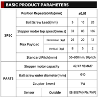 Motor paso a paso QRXQ RXT40 de alta precisión para posicionamiento industrial, módulo completamente cerrado para maquinaria con guía lineal de tornillo