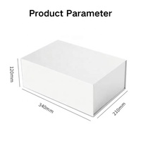 Boîte cadeau pliable haut de gamme écologique avec doublure en éponge, fermeture magnétique blanche et noire pour mariage, fête, emballage 34*21*12cm