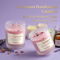 Vela Aromática de Cera de Soja con Aroma a Flor de Cerezo Personalizada, con Decoración Floral de Cristal para el Hogar, Regalo, Spa, Aromas Mixtos y Marca Privada OEM