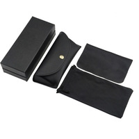 Ensemble d'étuis à lunettes carrés classiques de luxe personnalisés, boîte d'emballage en cuir pliable, sac de shopping, pochette en tissu, marque privée, vente en gros