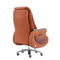 Chaise de bureau exécutive intelligente de luxe à dossier haut pivotant avec repose-pieds en cuir écologique pour bureau à domicile et salon