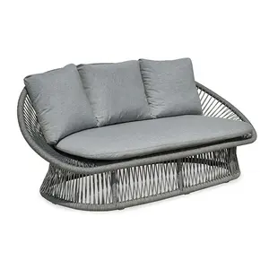 ready to ship luxury rope outdoor furniture contemporary aluminum round outdoor sofa Luxury Home sofa outdoor three seat couch