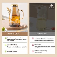Botol Minyak Dapur Anti Tetes, Dispenser Minyak Food-Grade, Botol Bumbu Kaca Borosilikat Tinggi Anti Bocor untuk Kecap, Cuka, dan Minyak