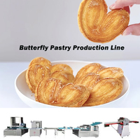 Ligne de production entièrement automatique de palmiers Longyu, machine à fabriquer des pâtisseries papillon pour les boulangeries