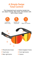 Lunettes de cyclisme sportives tendance avec caméra 800W HD anti-tremblement et prise de vue IA pour le vélo et les activités de plein air