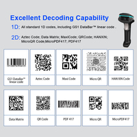 JINGXIN Lecteur de codes-barres sans fil USB 1D 2D pour supermarché