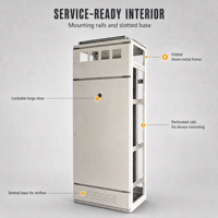 Armoire de distribution intérieure vide en acier galvanisé IP30, sur pied, pour appareillage électrique GGD LV, avec châssis de coffret nu personnalisé