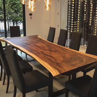 Meuble industriel moderne en bois de noyer massif, Table à manger de Restaurant, 2021