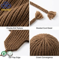 Gorro de Punto Grueso y Cálido de Invierno con Puño, Mezcla de Mohair Orgánico, con Etiqueta Metálica Personalizada, Unisex, Venta al por Mayor de Fábrica