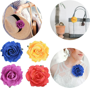 Fermagli fiore BELLEWORLD Wallflower fiore artificiale 11cm floreale spilla per capelli floreale per donne accessori per capelli da sposa - Product Image 4