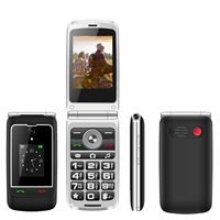 Téléphone intelligent à clapet 4G pour seniors avec clavier, SOS, double SIM, 1000 mAh, 0,08 MP, police grande taille, Wifi/GPS/Facebook/WhatsApp