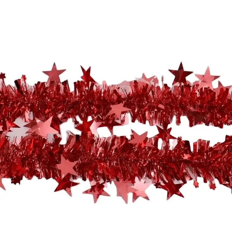 חג המולד מבריק אדום לחיות מחמד טינסל גרלנד סיני קישוטי השנה חדשים