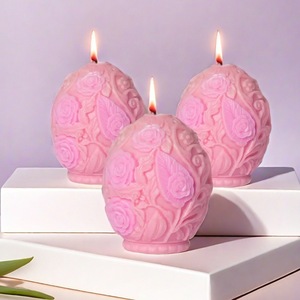 Floral Relief Easter Egg Mold For Candle Making Transparent White Silicone Mold Craft Decoration <b>DIY</b> <b>Kit</b> - Product Image 3
