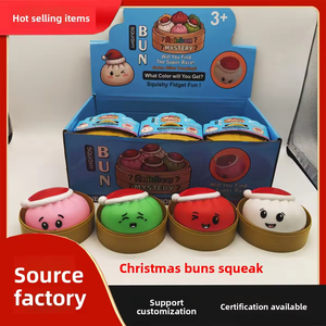 Jouet de décompression musical amusant pour adultes, en forme de chapeau de Noël Baozi, avec sons et couleurs, pour soulager le stress - Product Image 1
