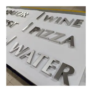 不锈钢3d标牌拉丝金属银字母字母铝通道字母用于沙龙商店标牌