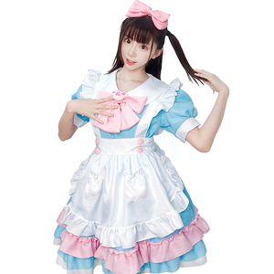 Costume de demoiselle d'honneur Lolita pour femme, ensemble robe bleue et rose, tenue de cosplay pour jeux de rôle, été 2025, vêtements d'anime et de jeux vidéo - Product Image 5