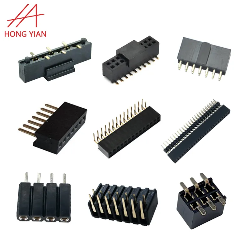 2.54mm 1.27 pitch 48pin Female Headers Socket Single Row 90 degree 3pin Pin Header 40pos 1x20 pin 2.0 mm 2x2 for pcb Connector