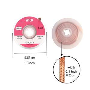はんだウィックブレード長さ1.5 <span class=keywords><strong>M</strong></span>、幅2.5mm、溶接機ブレード除去ツールはんだ吸盤 - Product Image 2