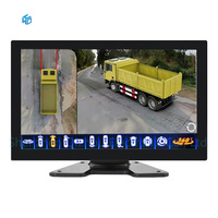 Caméra de recul à écran partagé pour bus, camionnette, camion à benne basculante, mixeur, vue d'oiseau 3D à 360 degrés autour du système automobile