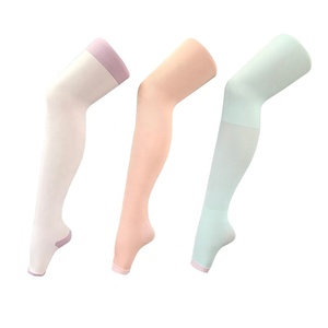 <span class=keywords><strong>Calze</strong></span> a compressione lunghe da donna personalizzate, tinta unita, antibatteriche, antiscivolo, a punta aperta, per vene varicose - Product Image 2