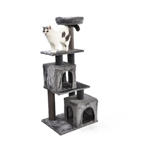 Großer Katzen-Kratzbaum mit Haus in Grau - Premium Jumbo-Kratzbaum für Große Katzen - Product Image 2
