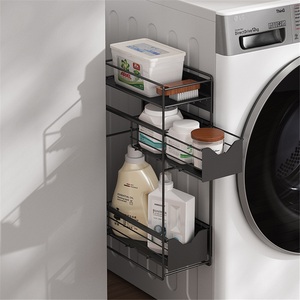 Standing Type Magnetic Iron Refrigerator Washing Machine <b>Storage</b> Rack Multi-Function Installation-Free Pull-Out Waterproof - Product Image 1