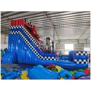 Toboggan aquatique gonflable commercial à double piste, toboggan gonflable sur le thème des voitures de course <span class=keywords><strong>avec</strong></span> <span class=keywords><strong>piscine</strong></span> pour la <span class=keywords><strong>location</strong></span> - Product Image 2