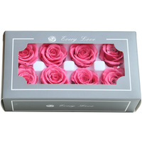 AYOYO Boîte de fleurs éternelles de 4-5 cm, fleurs de la Saint-Valentin, fleurs de mariage, roses immortelles, roses noires préservées, autres fleurs décoratives