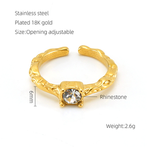 Bague en acier inoxydable plaqué or pour femme, design de niche, forme irrégulière, style luxe léger, bijoux de mode, vente chaude - Product Image 4