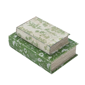 Decorative Book <b>Boxes</b> Rustic <b>Floral</b> Pattern Traditional Hidden Storage L7x3x10.5 S5x2x8.3 - Product Image 3