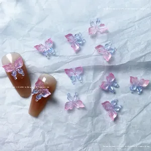 50 pièces de breloques lumineuses mixtes pour nail art, motifs fleurs roses, lune, étoile, cœur, aurore, papillon, décorations pour ongles, breloques Y2K, pièces de manucure DIY - Product Image 6