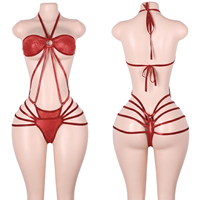 Tenues de danse exotiques, Bodys scintillants à lacets, Tenues de créateur, Lingerie transparente pour boîtes de nuit et bars, Ensembles de lingerie, Tenues