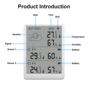 Estación Meteorológica Inteligente WIFI Compatible con la Aplicación Tuya Smart Life, Funciona con Sensor de Temperatura y Humedad RF433MHZ - Product Image 2