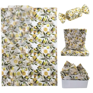 Papel de Regalo Vintage con Diseño de Limones, 17 g/m², 50*70 cm, para Joyería, Cosméticos, Botellas de Vino, Embalaje Rústico, Papelería y Manualidades - Product Image 1