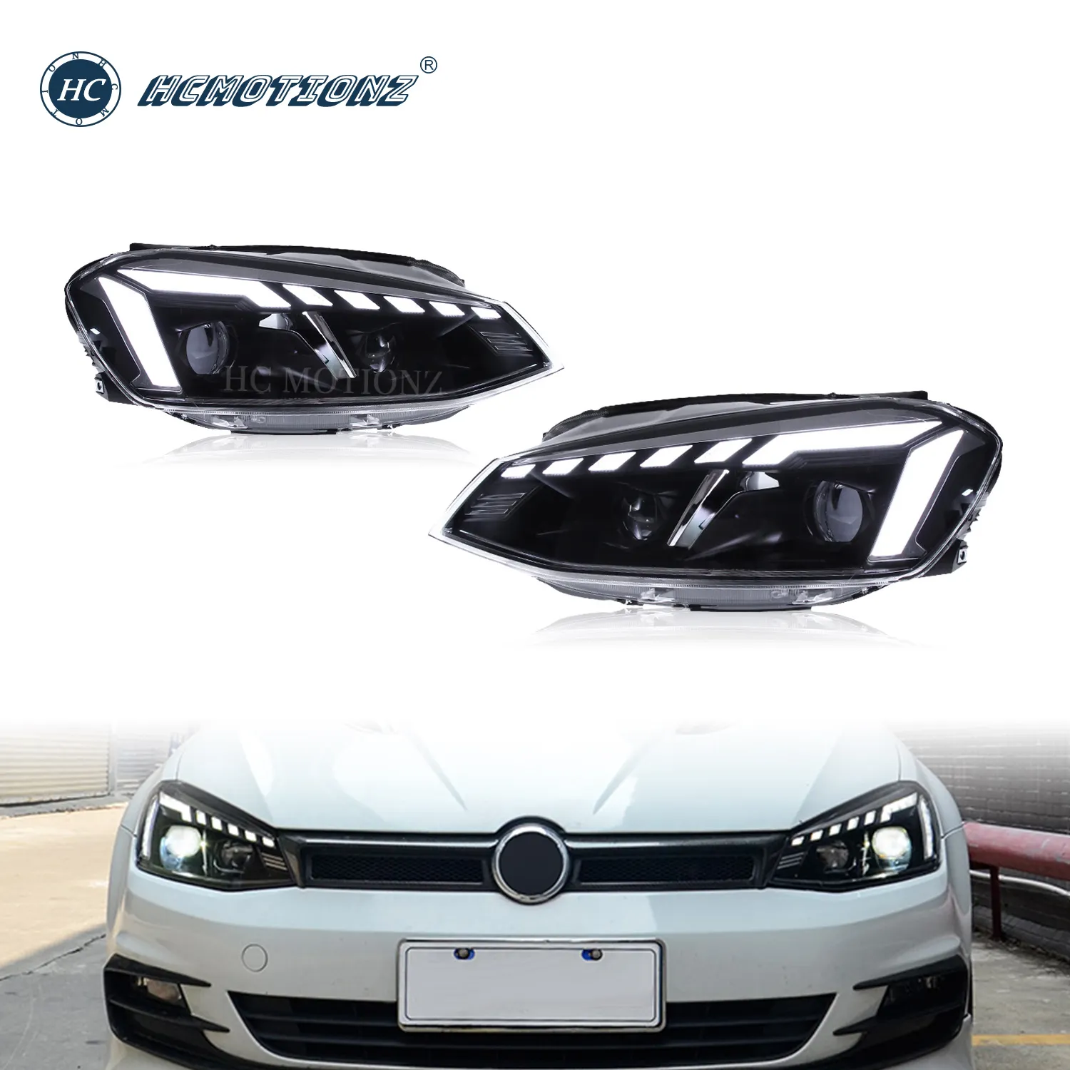 HCmotion Manufacturer Wholesales Audi style Animation LED Xenon 2013-2018 Front Headlights Golf 7 Head Lamps For VW Golf MK7