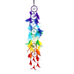 Nouveau <span class=keywords><strong>attrape</strong></span>-anneau rond arc-<span class=keywords><strong>en</strong></span>-ciel avec lumière <span class=keywords><strong>pour</strong></span> chambre décor à la maison coloré plume <span class=keywords><strong>attrape</strong></span>-rêves artisanat fait à la main suspendus - Product Image 4