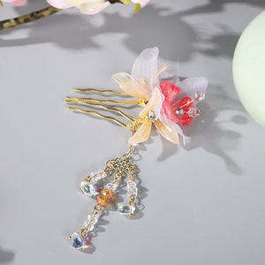 Tocado Hanfu para mujer, diadema de cristal exquisita estilo Tang, colgante para la frente, borla de estilo antiguo de hada, accesorio para el cabello de estilo antiguo - Product Image 4