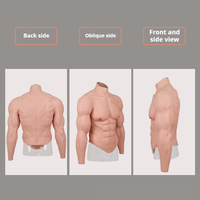 Costume en silicone réaliste pour hommes, corps supérieur complet, poitrine et bras, muscles factices, costume de cosplay, shapewear, en stock, pour adultes