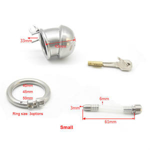 304 สแตนเลส <span class=keywords><strong>Cock</strong></span> <span class=keywords><strong>Cage</strong></span> ชายอุปกรณ์ Chastity <span class=keywords><strong>Catheter</strong></span> และล็อค Stealth - Product Image 5