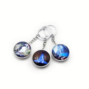 Personalized Logo Dome Crystal Circle Keychain Custom Printed Glass Keyring - Product Image 4