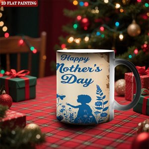 Mug à finition givrée 11oz en céramique noire, tasse à café magique changeant de couleur sensible à la chaleur - Product Image 2